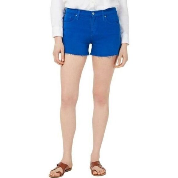 Size 26 Hudson Jeans Womens Gemma Racer Blue Mid-Rise Short - Picture 1 of 3